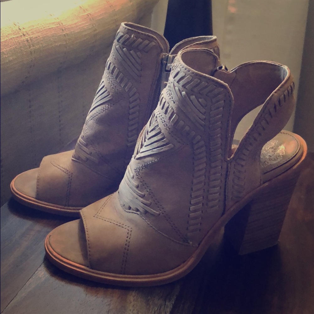 Vince Camino side zip peep toe booties